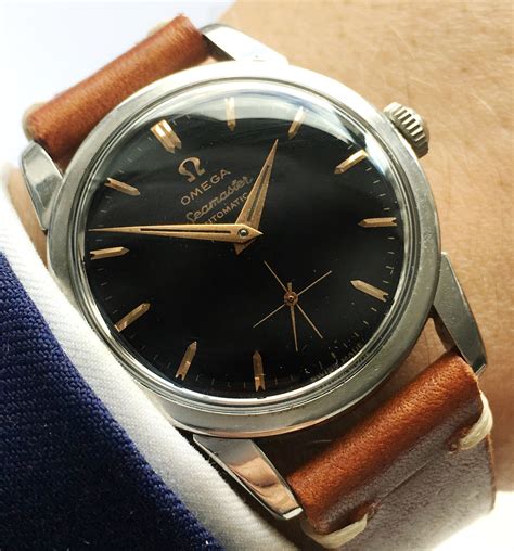 vintage omega seamaster automatic black dial|vintage omega seamaster watch price.